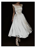 1990s Silk Deadstock Bateau Bow Dress
