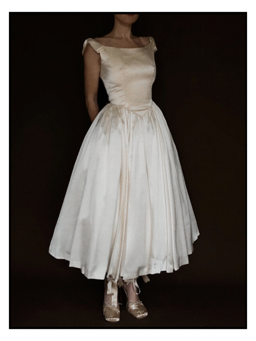 1990s Silk Deadstock Bateau Bow Dress