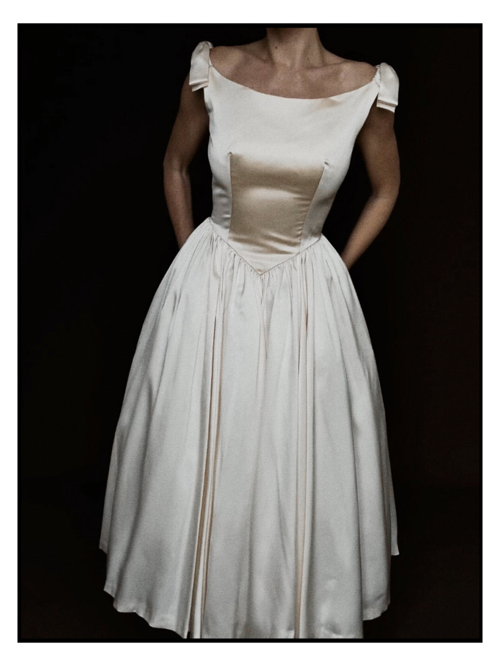 1990s Silk Deadstock Bateau Bow Dress
