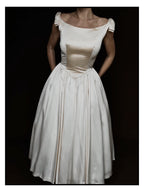 1990s Silk Deadstock Bateau Bow Dress