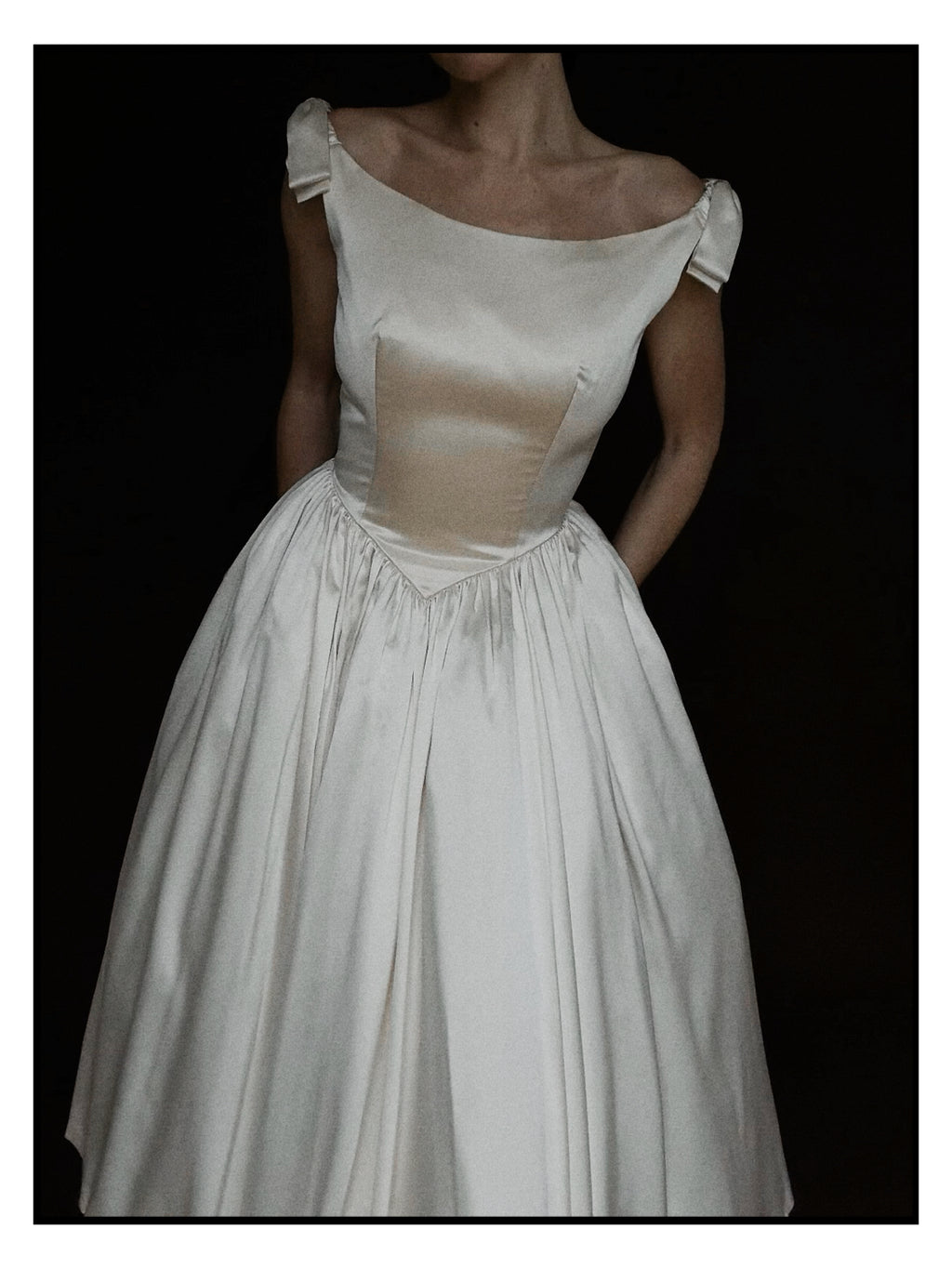 1990s Silk Deadstock Bateau Bow Dress