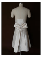1990s Italian Deadstock Silk Shantung Strapless Midi with Sash Back