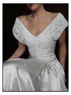 1940s Liquid Silk & Alençon Lace Portrait Gown
