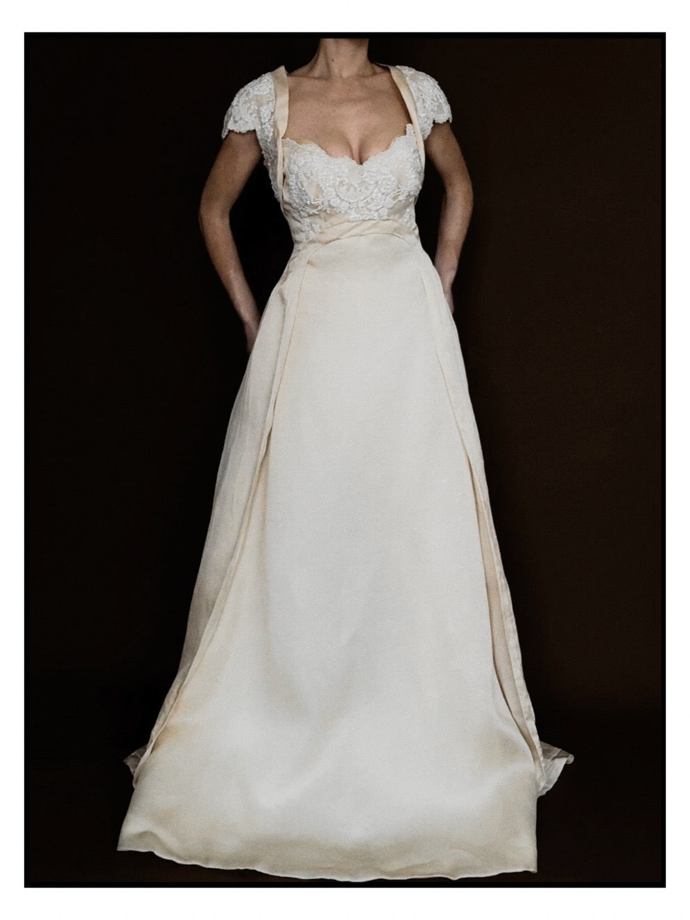 1950s Italian Silk & Beaded Bodice Gown