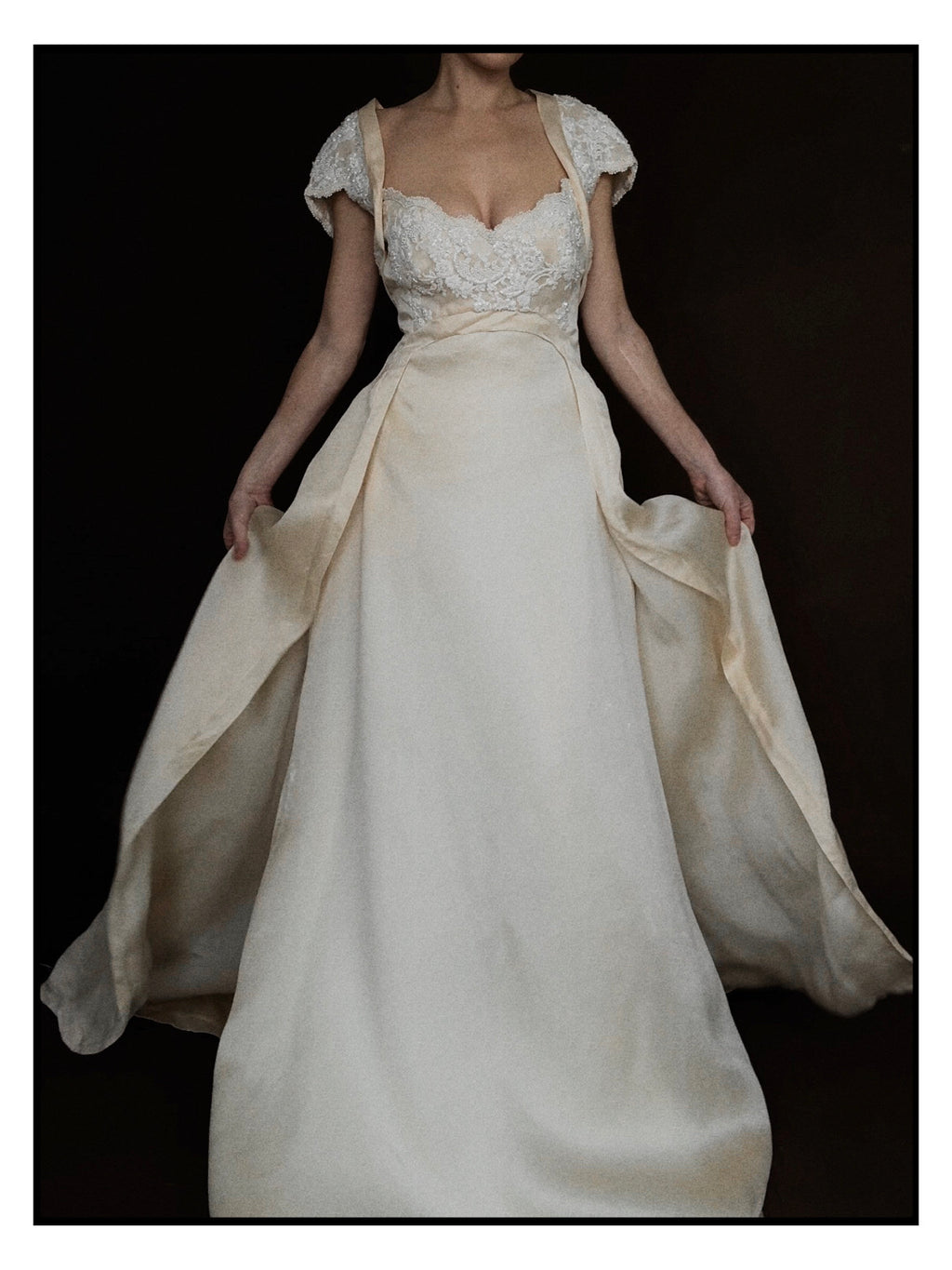 1950s Italian Silk & Beaded Bodice Gown