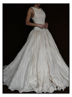 1960s Italian Silk Beaded Gown with Split Train