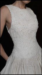 1960s Italian Silk Beaded Gown with Split Train