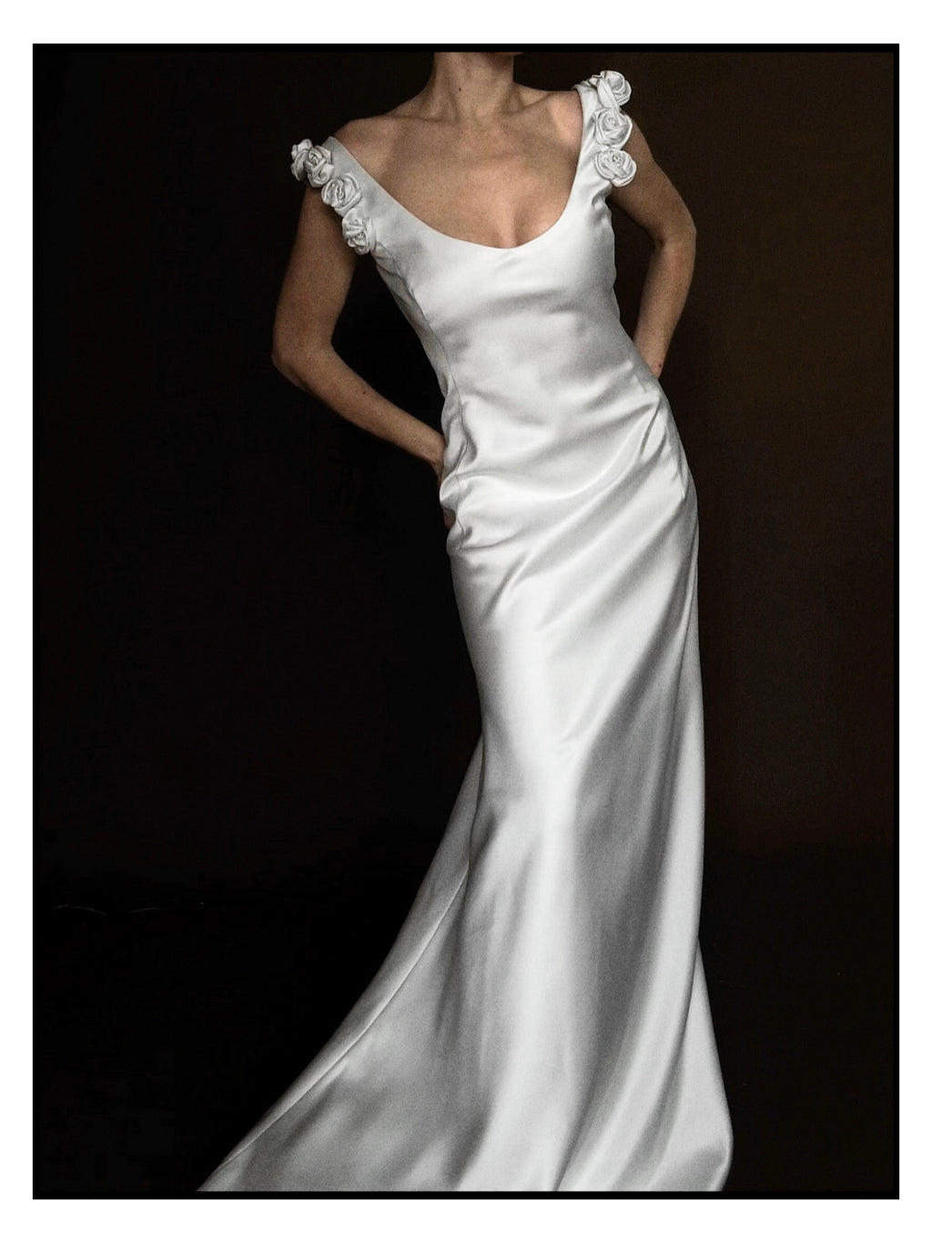 1970s Italian Mikado Rosette Gown