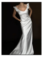 1970s Italian Mikado Rosette Gown