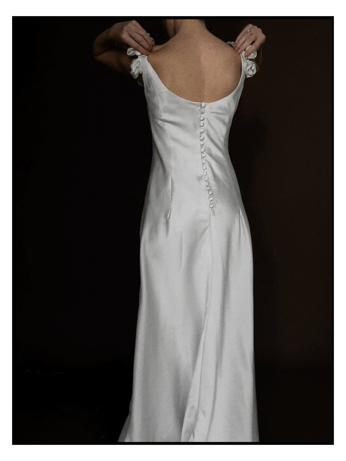 1970s Italian Mikado Rosette Gown