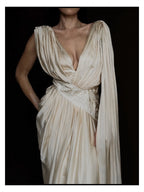 1970s Italian Silk Goddess Gown