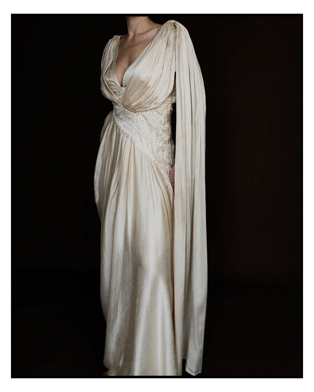 1970s Italian Silk Goddess Gown