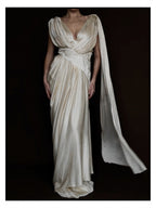 1970s Italian Silk Goddess Gown