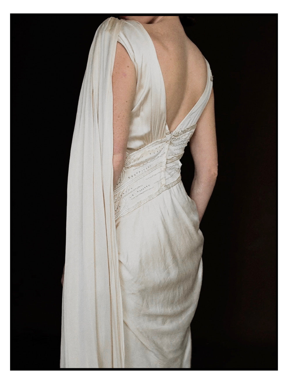 1970s Italian Silk Goddess Gown
