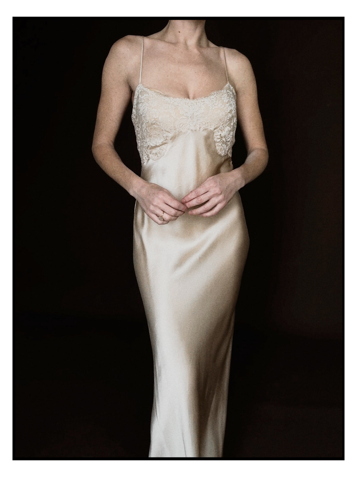 2000s Silk & Lace Slip Gown