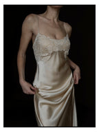 2000s Silk & Lace Slip Gown