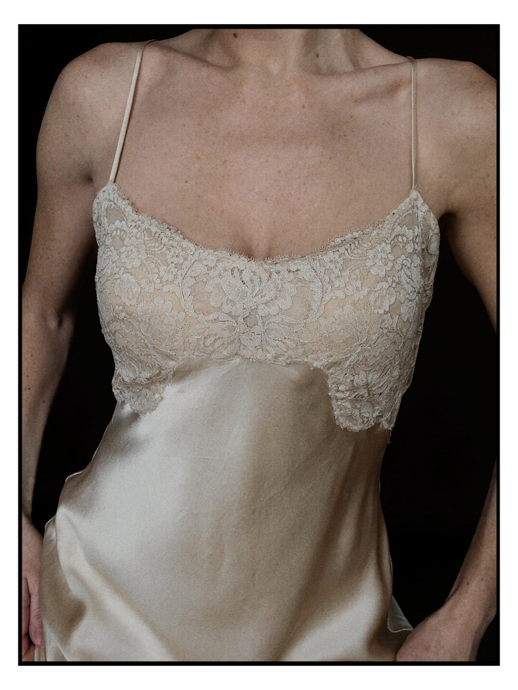 2000s Silk & Lace Slip Gown