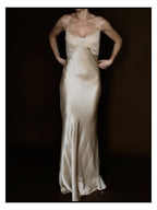 2000s Silk & Lace Slip Gown