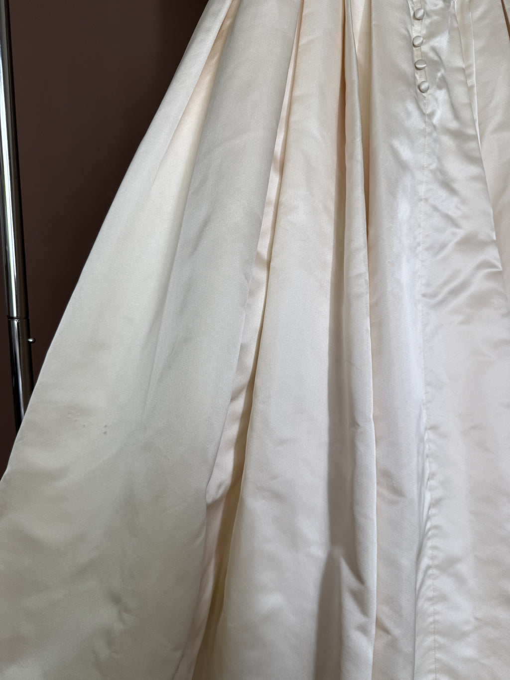 1990s Silk Strapless Drop-Waist Pleated Ball Gown