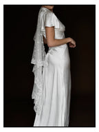 1930s Collar Flutter Sleeve Gown