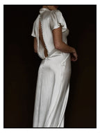 1930s Collar Flutter Sleeve Gown