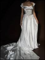 1940s Sweetheart Off-The-Shoulder Gown