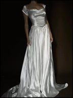 1940s Sweetheart Off-The-Shoulder Gown