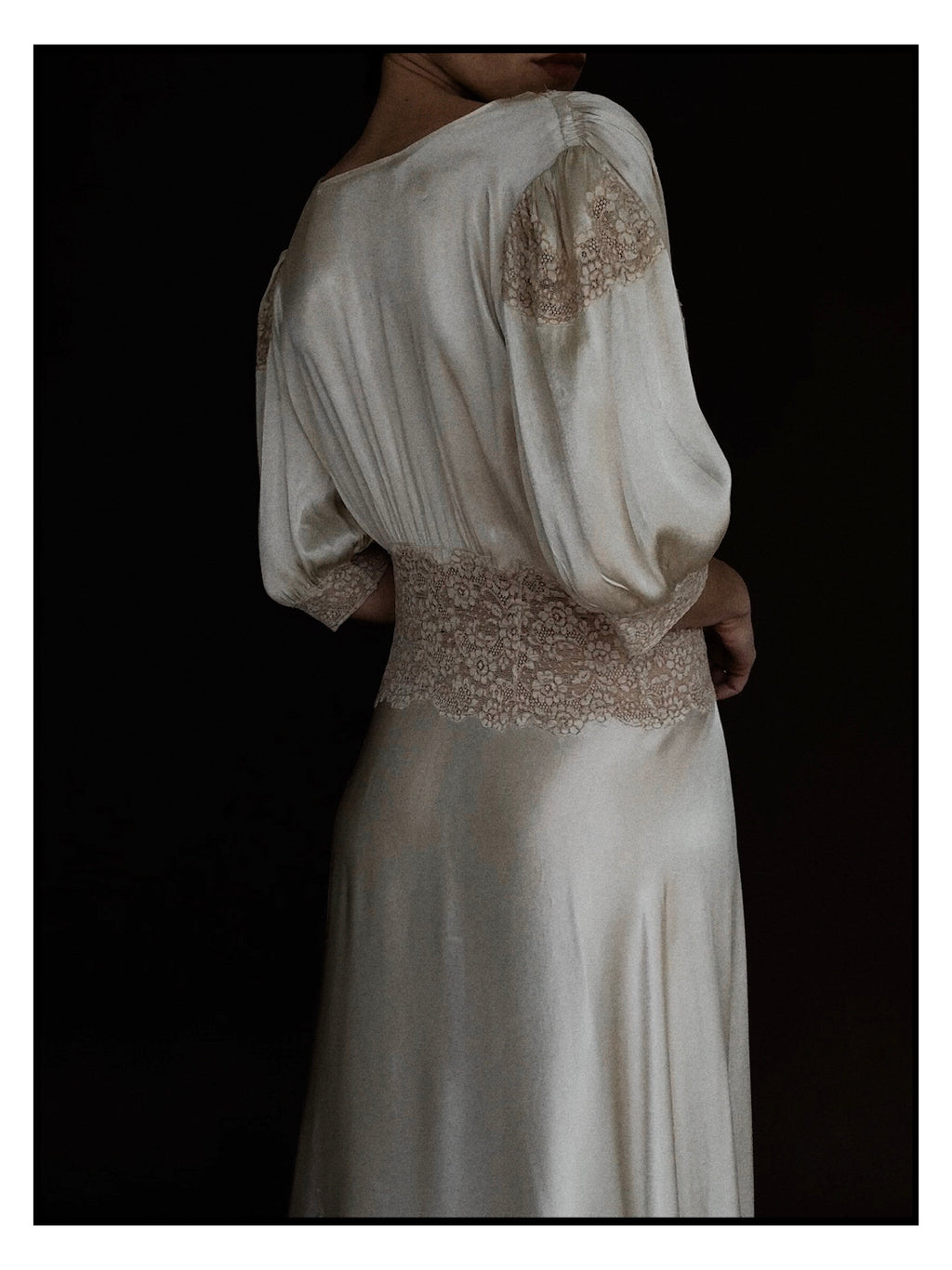 1930s Reversible Lace Waist Gown