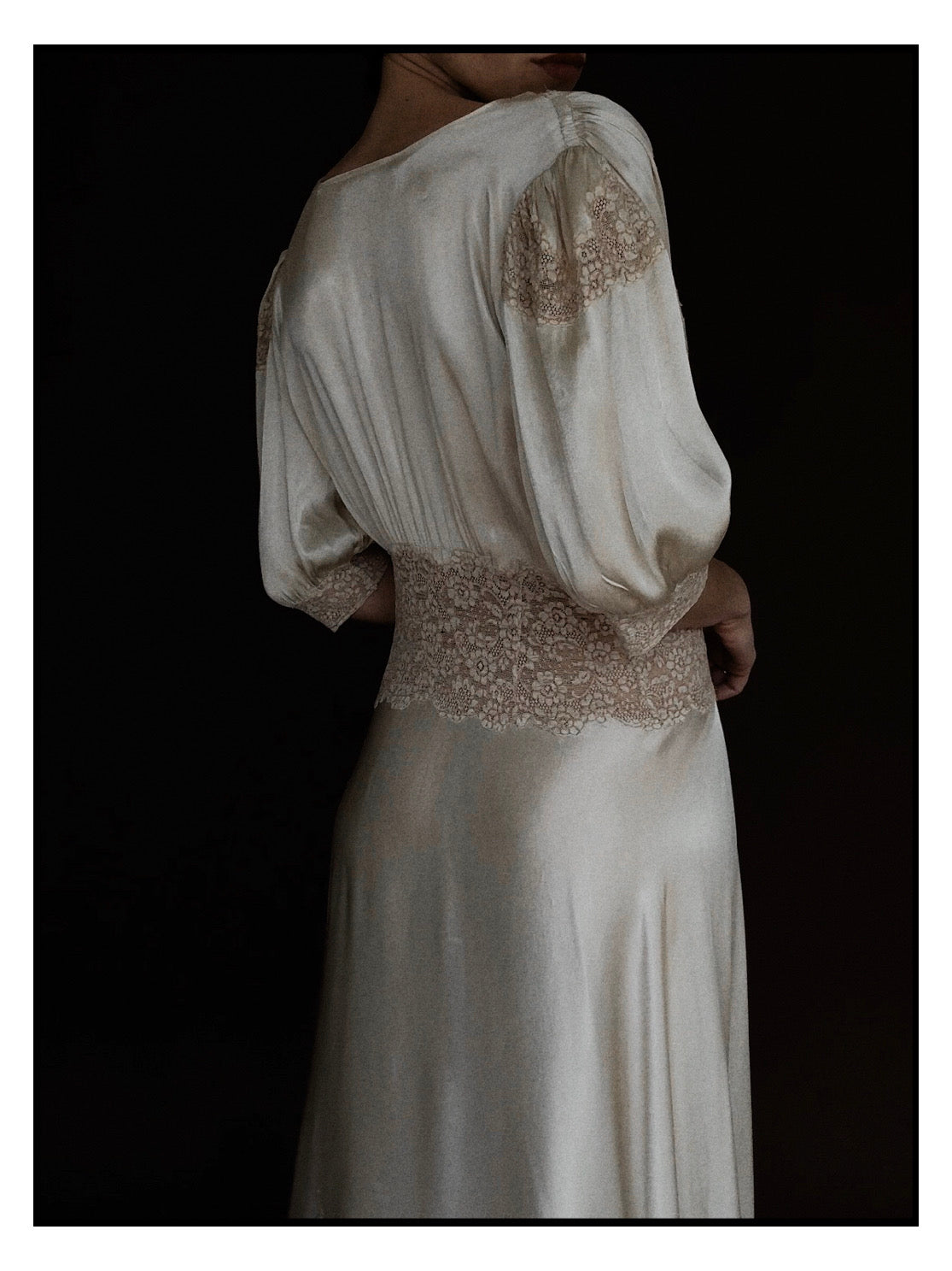 1930s Reversible Lace Waist Gown
