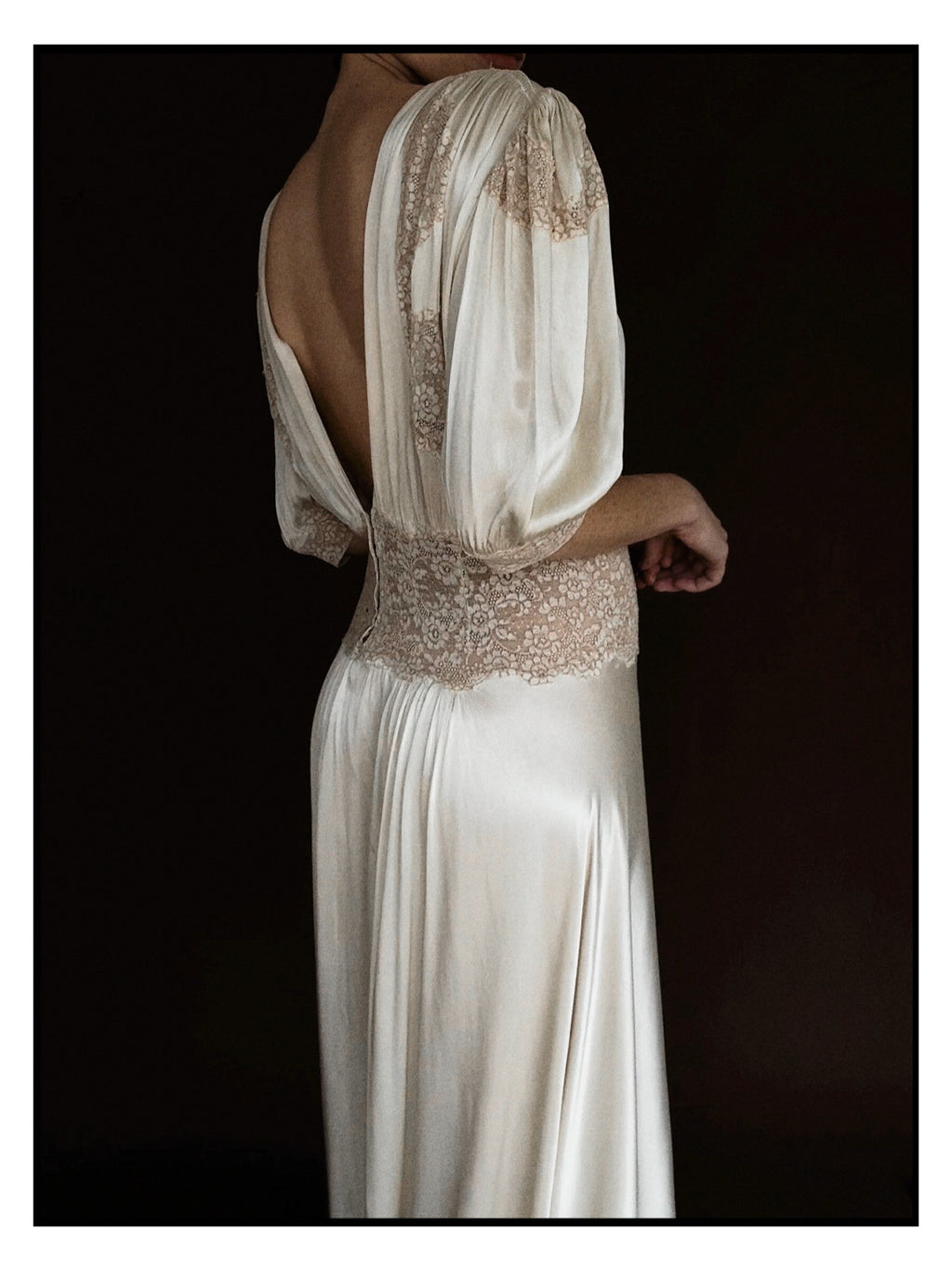 1930s Reversible Lace Waist Gown