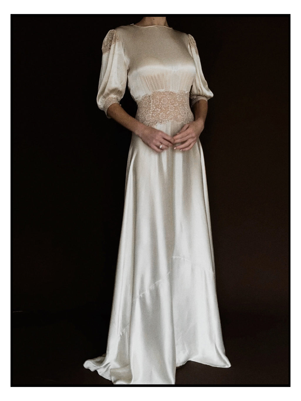 1930s Reversible Lace Waist Gown