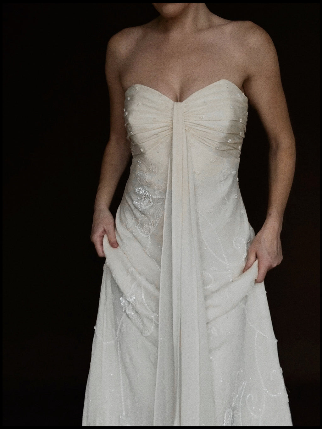 2000s Silk Chiffon Embellished Gown