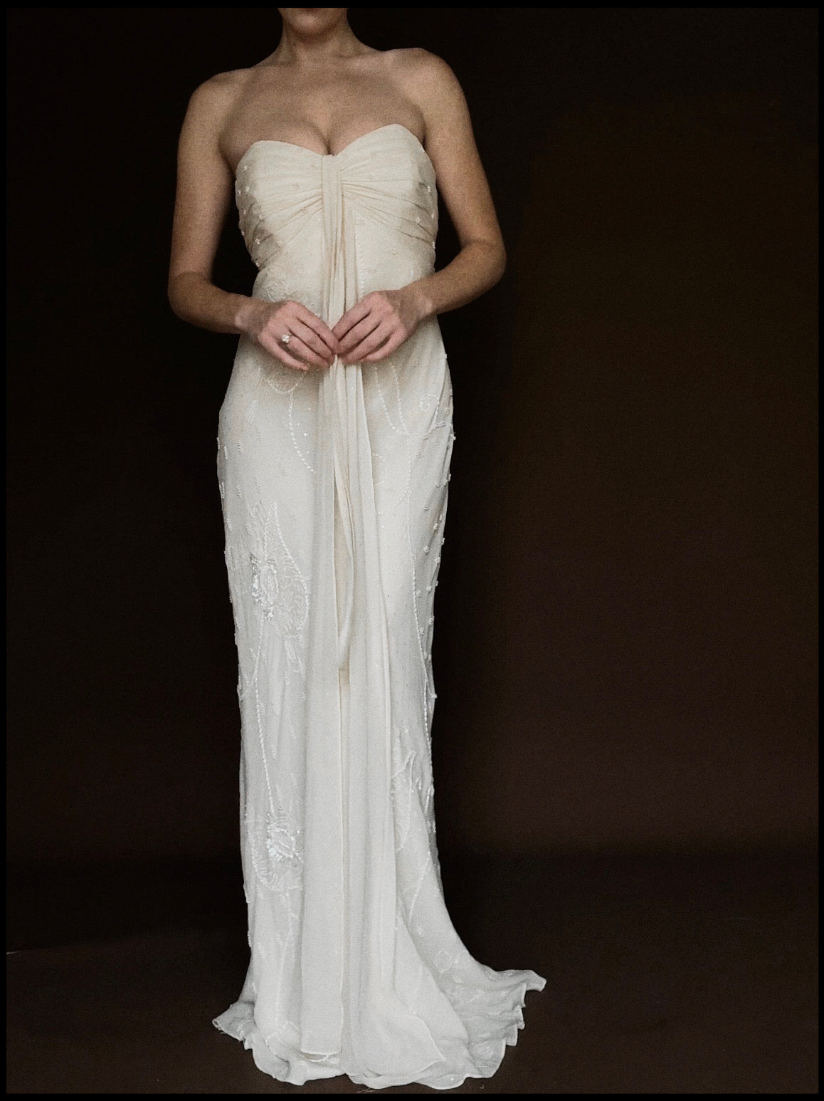 2000s Silk Chiffon Embellished Gown