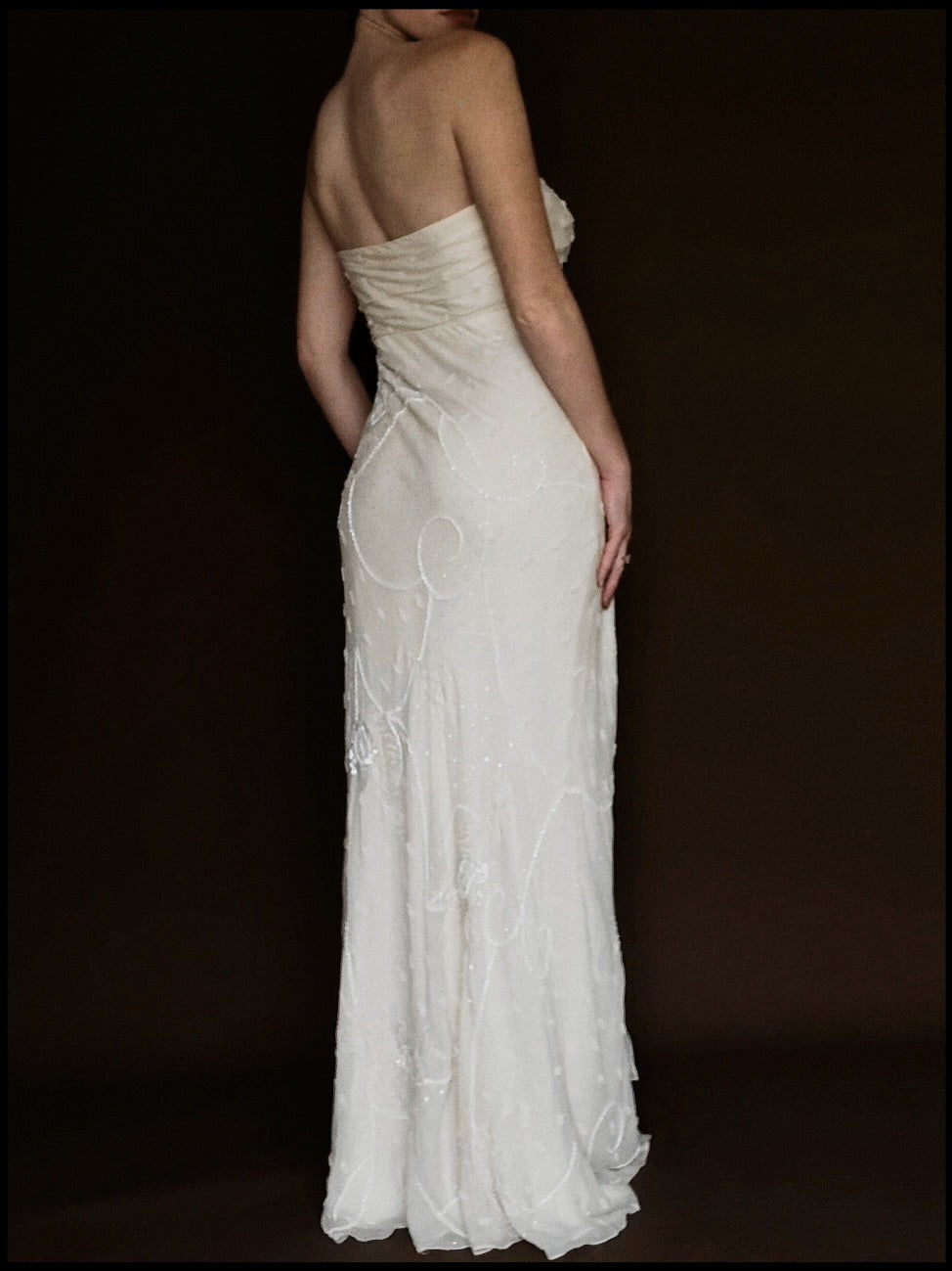 2000s Silk Chiffon Embellished Gown