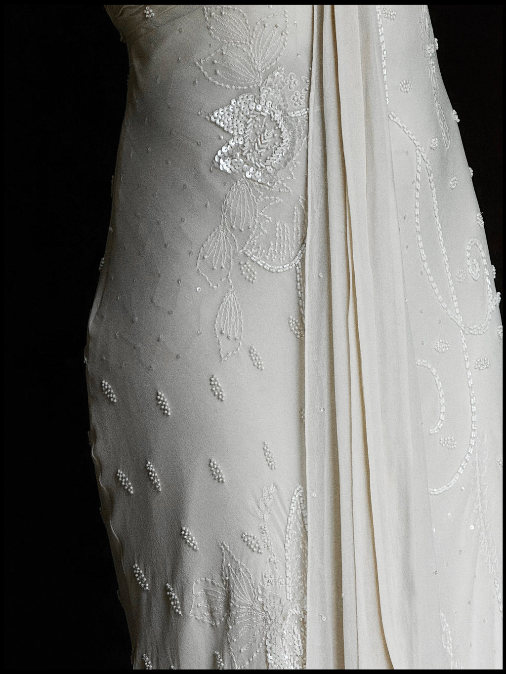 2000s Silk Chiffon Embellished Gown