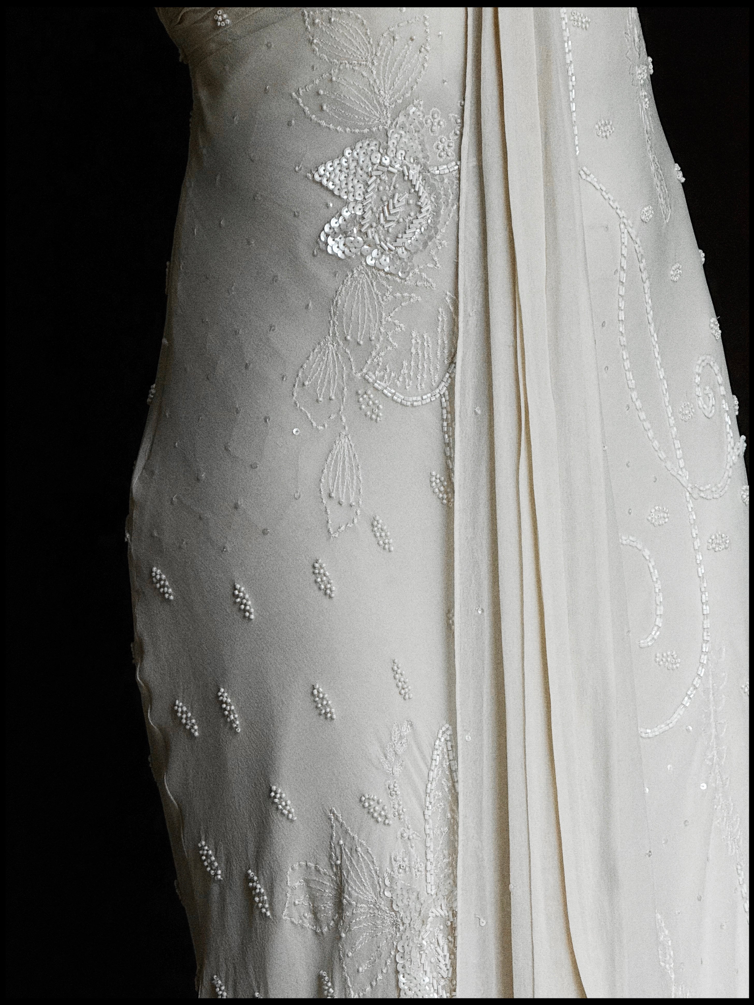 2000s Silk Chiffon Embellished Gown