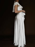 1930s Spanish Off-The-Shoulder Ruffle Gown, Spain
