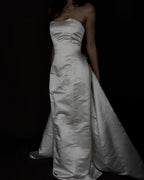 1990s Silk Amsale A101 Variation with Rosettes, USA