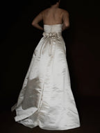 1990s Silk Amsale A101 Variation with Rosettes, USA