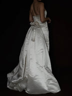 1990s Silk Amsale A101 Variation with Rosettes, USA