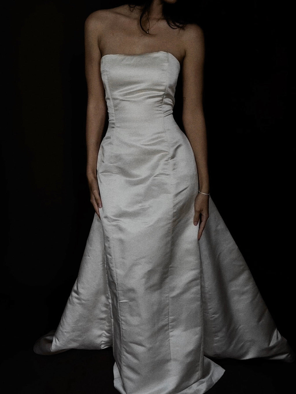 1990s Silk Amsale A101 Variation with Rosettes, USA