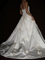 1980s Silk Tomasina Gold Foil Flower Gown, USA