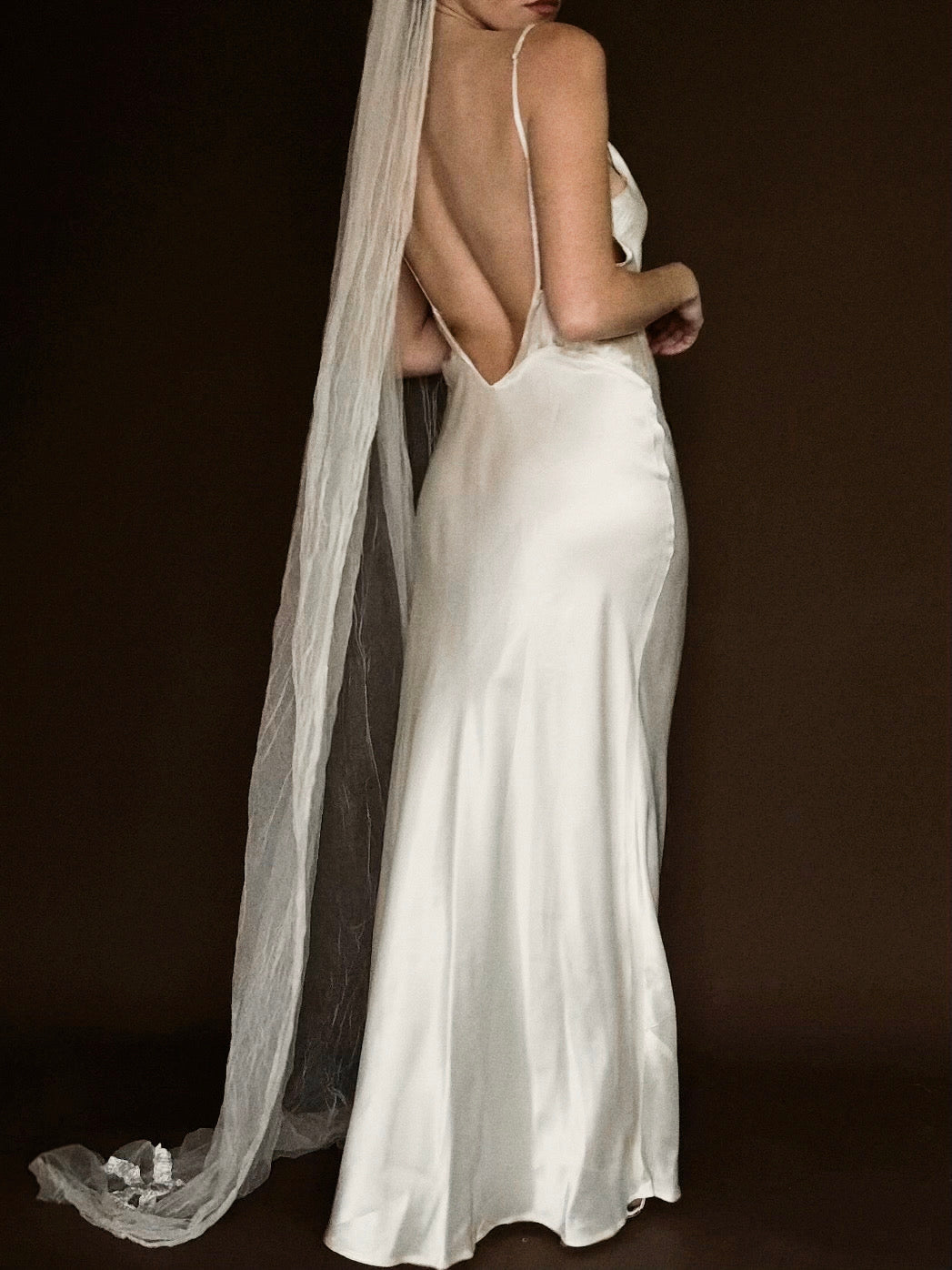 1930s Backless Deep V Slip Gown, USA