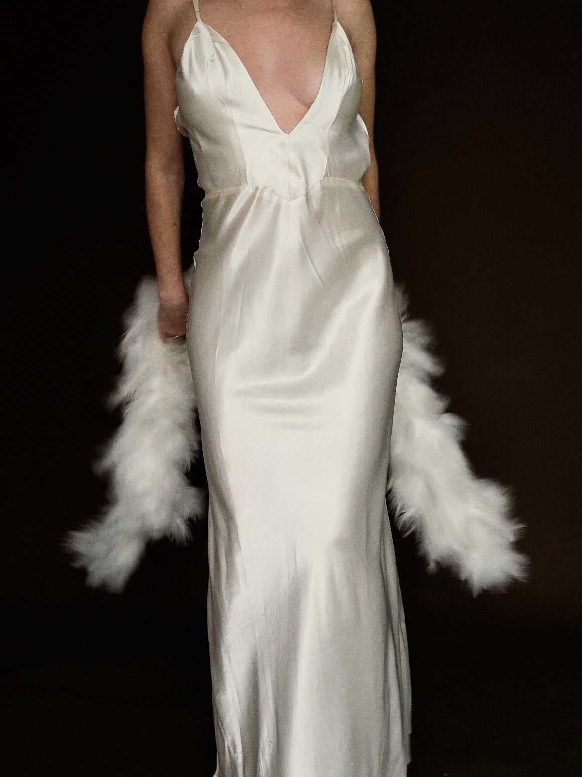 1930s Backless Deep V Slip Gown, USA
