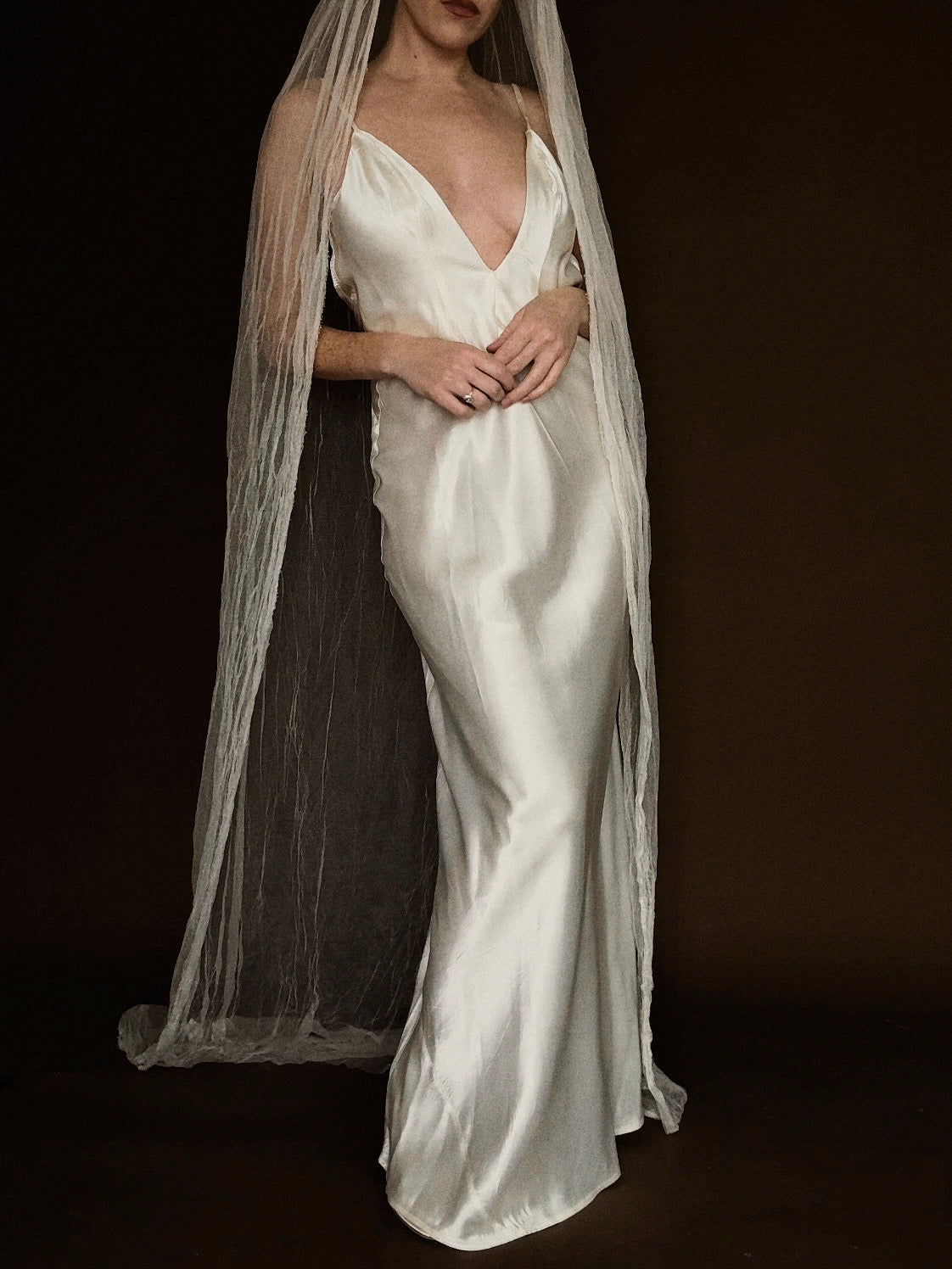 1930s Backless Deep V Slip Gown, USA