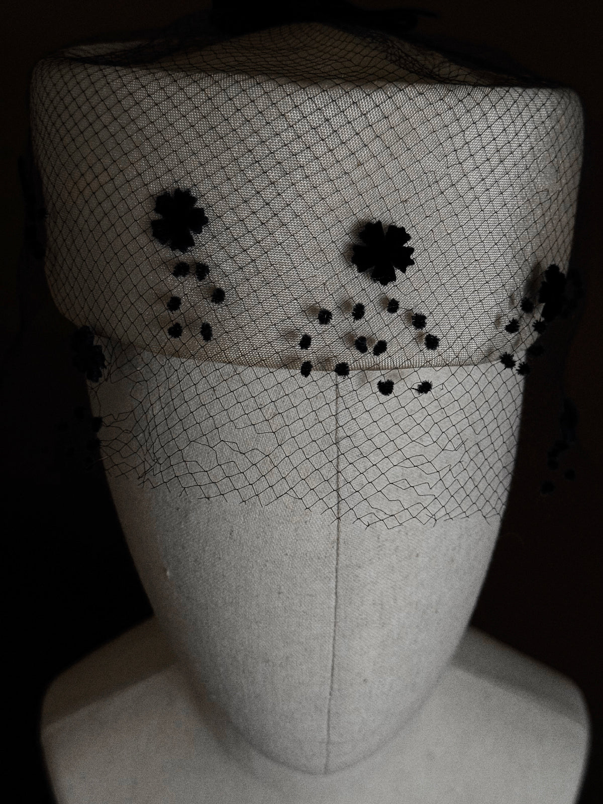 1960s Pillbox Hat with Flocked Veil