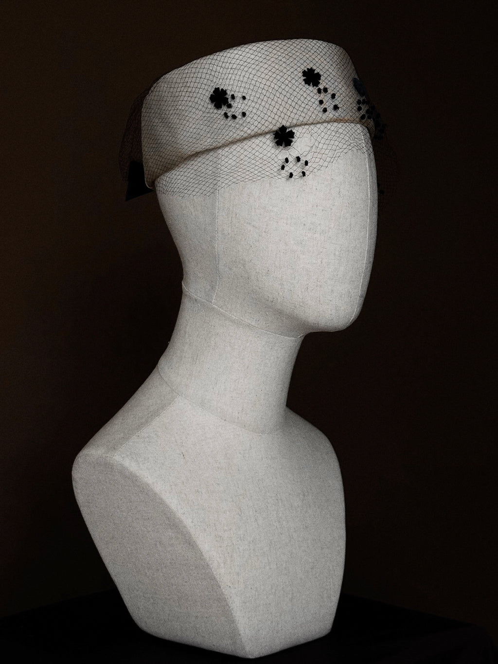 1960s Pillbox Hat with Flocked Veil