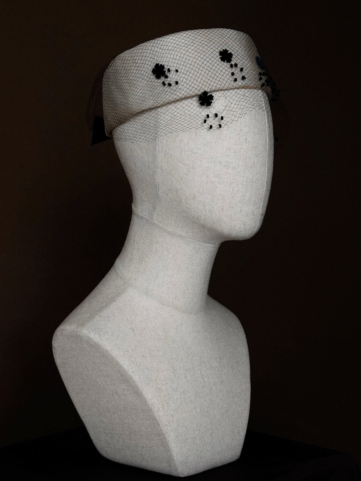 1960s Pillbox Hat with Flocked Veil
