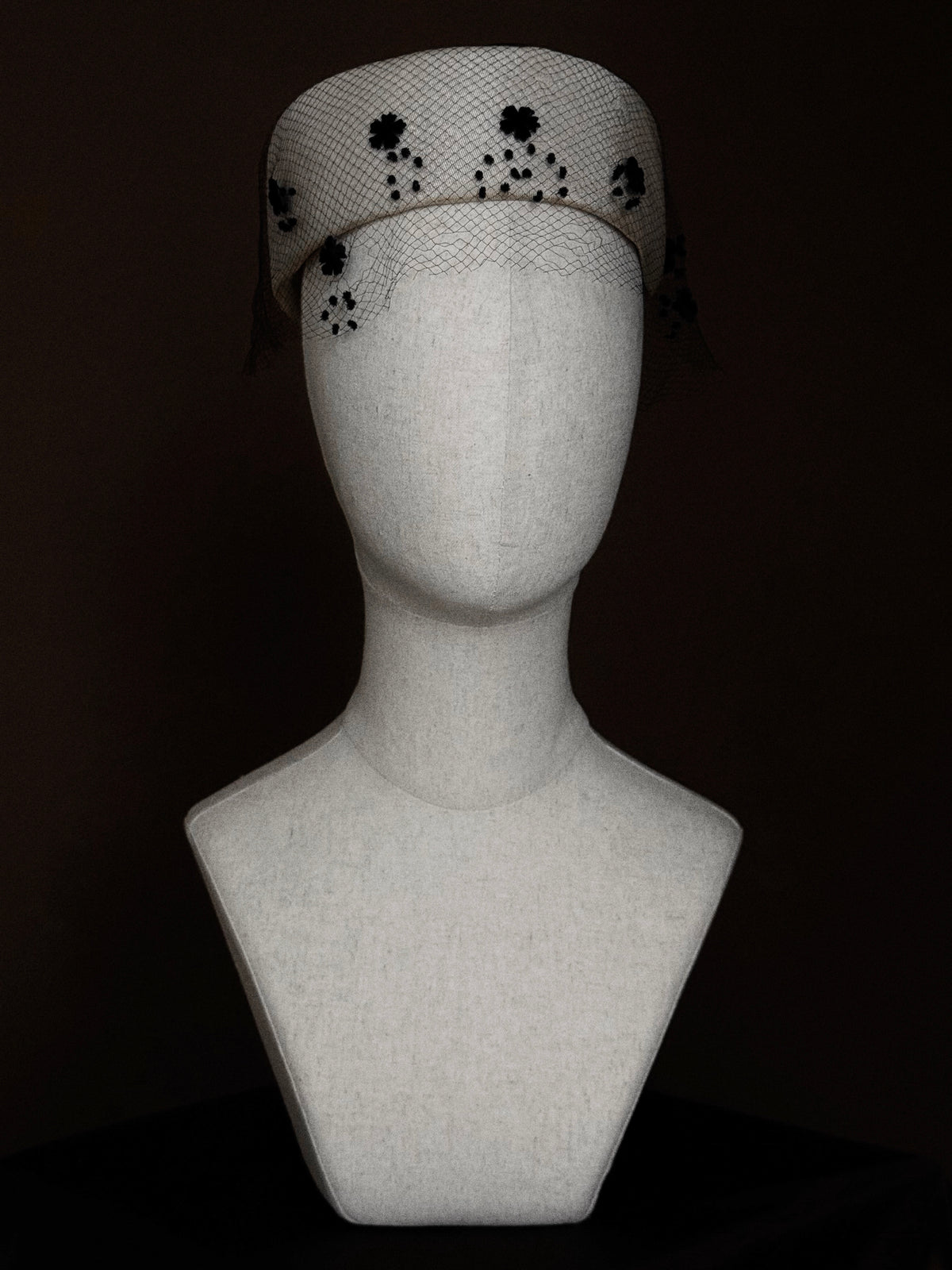1960s Pillbox Hat with Flocked Veil