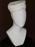 1950s Ivory Fur Pillbox Hat